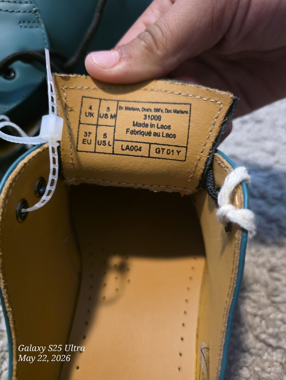 Dr. Martens Teal Leather Lace-Up Shoes - Picture 4 of 4
